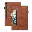 Tok Samsung Galaxy Tab S10 FE+ Plus, Classic, tolltartóval, barna
