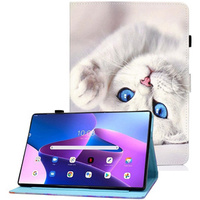 Telefontok a Lenovo Tab M10 Plus 10.6 Gen 3 125F/128F, Stand Case Card Slot, white cat