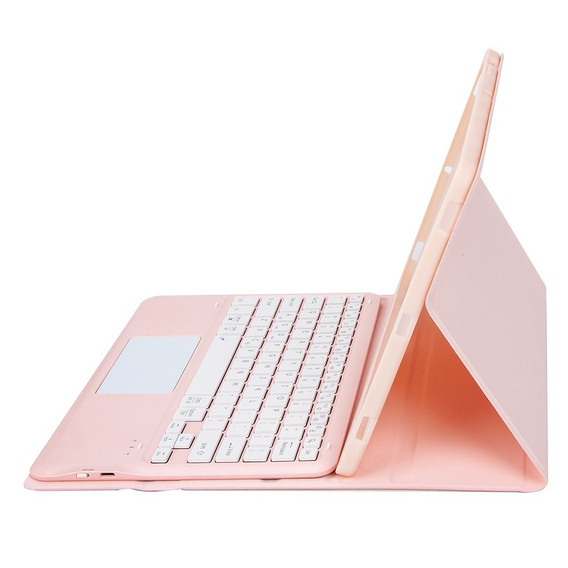 Tok + billentyűzet Samsung Galaxy Tab S9+, Leather Pen Slot TouchPad, rózsaszín rose gold
