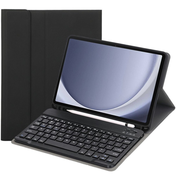 Tok + billentyűzet Samsung Galaxy Tab A9+, Leather Pen Slot, fekete