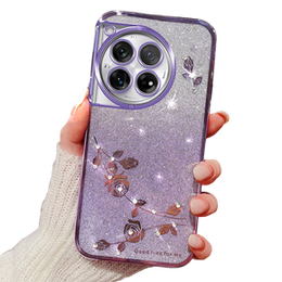 Tok OnePlus 12 5G, Glitter Flower, lila
