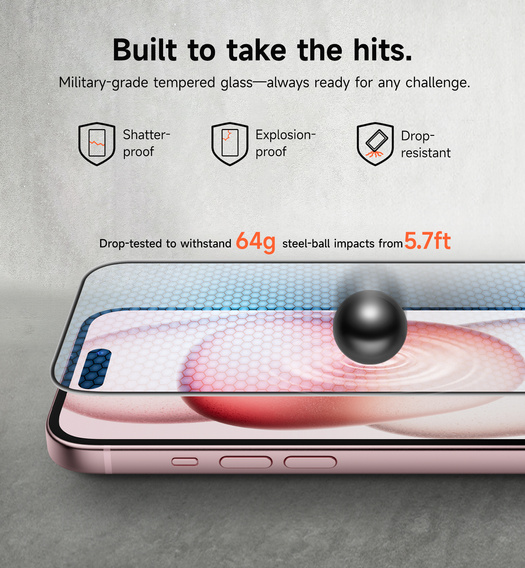 2x SURITCH edzett üveg iPhone 16 / 15 készülékekhez