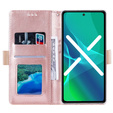 Flap tok Samsung Galaxy S22+ Plus 5G, Wallet Pocket Zipper Lace, rózsaszín
