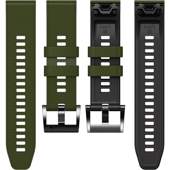 Szilikon pánt Garmin Fenix 7 / Forerunner 965 / 955 / 945 / 935, zöld / fekete