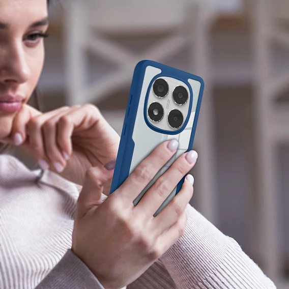 Tok Xiaomi Redmi Note 14 Pro 5G készülékhez, Shockproof, fóliával, sötétkék