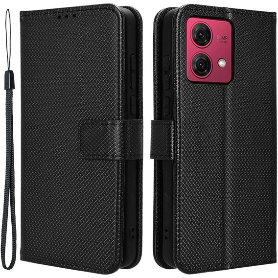 Flip tok Motorola Moto G84 5G-hez, Smart Magnet, fekete