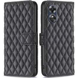 Pattintható tok a Oppo A17, Wallet, BINFEN COLOR, fekete