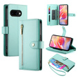 Pattintható tok a Samsung Galaxy A56 5G, Wallet Zipper Pocket, zöld