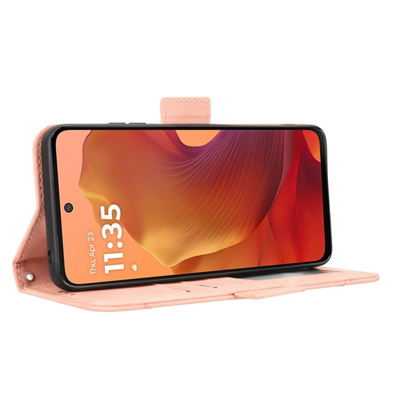 Pattintható tok a Motorola Moto G15 / Motorola Moto G15 Power, Card Slot, rózsaszín