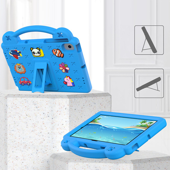 Gyermek tok Lenovo M10 X306 2 Gen / M10 Plus TB-X606 10.3 / Samsung Tab A 10.1 T510/515 / K10 X6C6, Cute Patterns, állvánnyal, kék