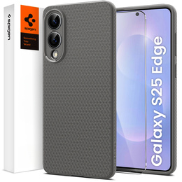 A Spigen tok Samsung Galaxy S25, Liquid Air, fekete + 9H edzett üveghez