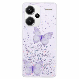 Tok Xiaomi Redmi Note 13 Pro+, Glitter Butterfly, lila