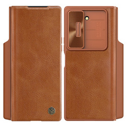 NILLKIN flip tok Samsung Galaxy Z Fold6 5G, CamShield Qin Pro, bőr, barna