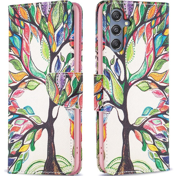 Pattintható tok a Samsung Galaxy M34, Wallet, tree of life, fehér