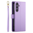 Pattintható tok a Samsung Galaxy S25+ Plus, Wallet Zipper Pocket, lila
