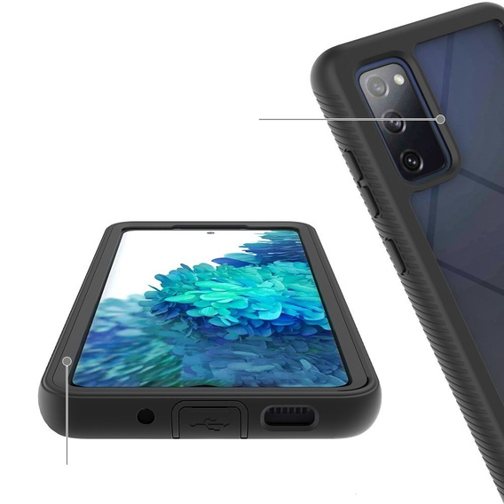Tok Samsung Galaxy S20 FE készülékhez, Shockproof, fóliával, fekete