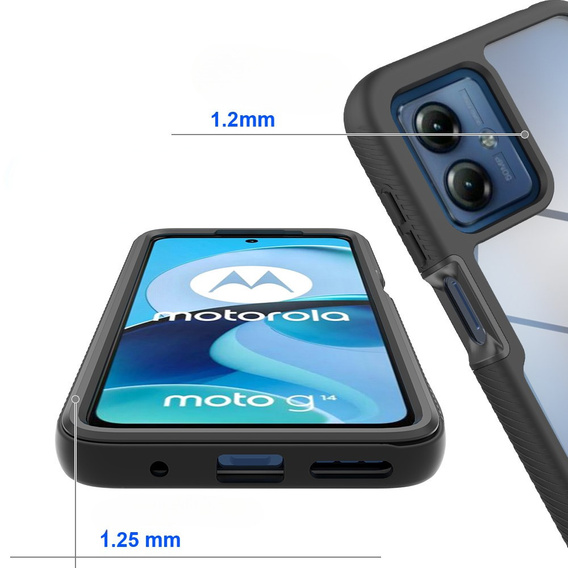 Tok Motorola Moto G54 5G készülékhez, Shockproof, fóliával, fekete