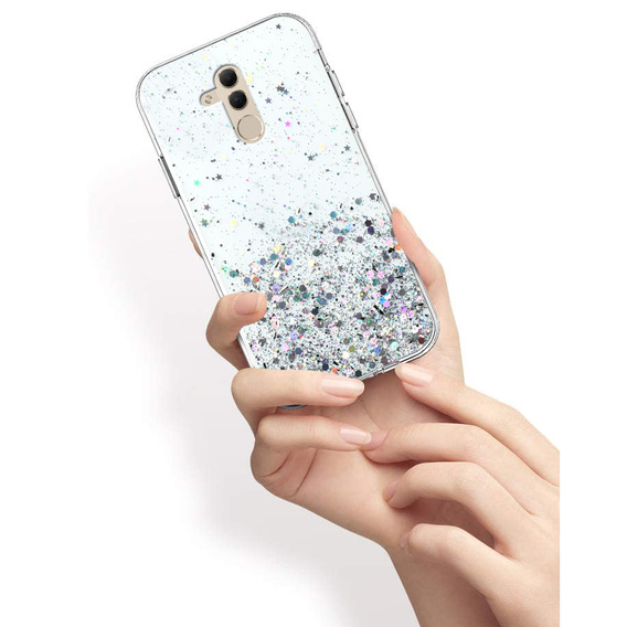 Telefontok a Huawei Mate 20 Lite, Glittery, átlátszó