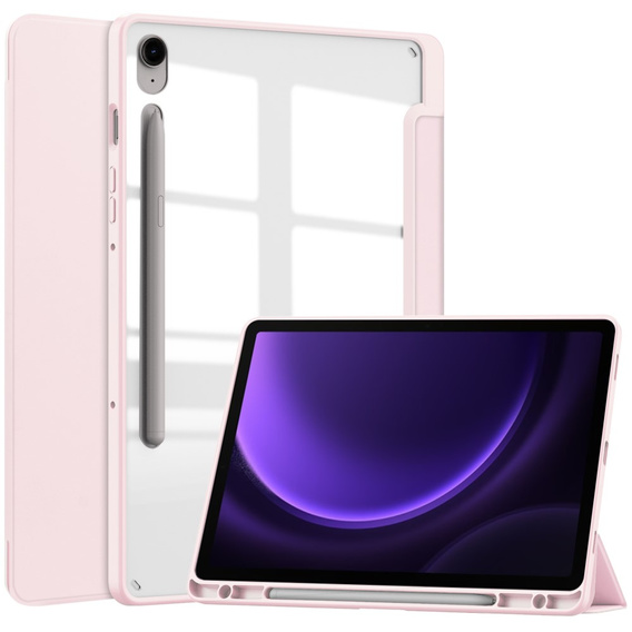 Tok Samsung Galaxy Tab S10 Lite / S10 FE / S9 FE, Smartcase Hybrid, tolltartó résszel, rózsaszín