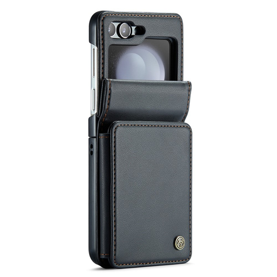 CASEME flip tok Samsung Galaxy Z Flip5 5G, Litchi Wallet, fekete