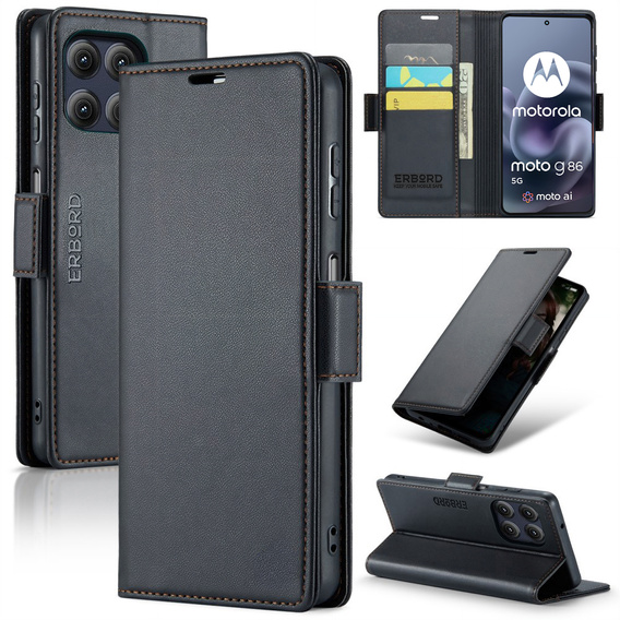 ERBORD Fényes Litchi pénztárca Motorola Moto Moto G86 5G / G86 Power 5G számára