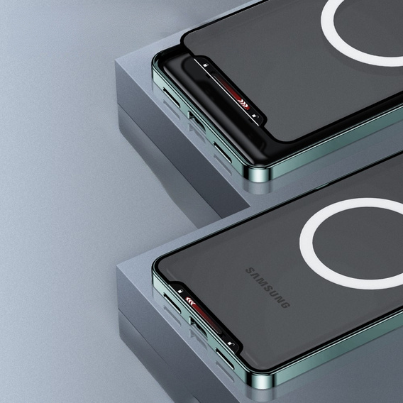 Kameravédő tok Samsung Galaxy S23 Plus, CamShield MagSafe, átlátszó / zöld
