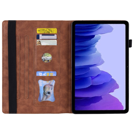 Tok Lenovo Tab P12, Classic, tolltartóval, barna