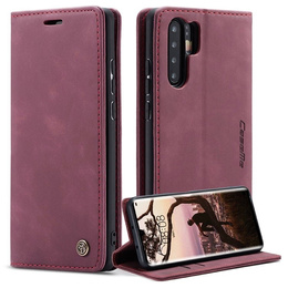 CASEME tok Huawei P30 Pro, Leather Wallet Case, bordó