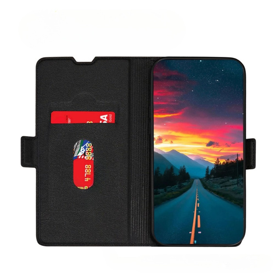 Pattintható tok a Motorola Edge 30 Neo 5G, Wallet Thin Magnet, fekete