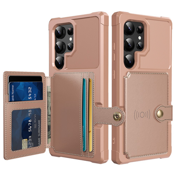 Tok Samsung Galaxy S25 Ultra, Card Holder Kickstand, fekete