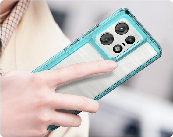 Telefontok a Motorola Edge 50 Pro, Fusion Hybrid, átlátszó / kék