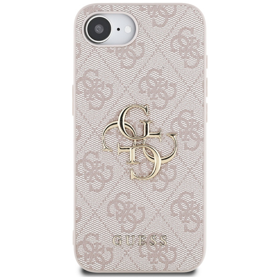 GUESS Telefontok a iPhone 16E, 4G Big Metal Logo, rózsaszín