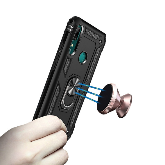 Páncélozott telefontok a Huawei P Smart Z, Nox Case Ring, fekete