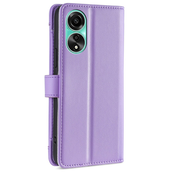 Pattintható tok a Oppo A78 4G, Wallet Zipper Pocket, lila