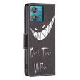 Pattintható tok a Motorola Edge 40 Neo, Wallet, Don't Touch My Phone, fekete