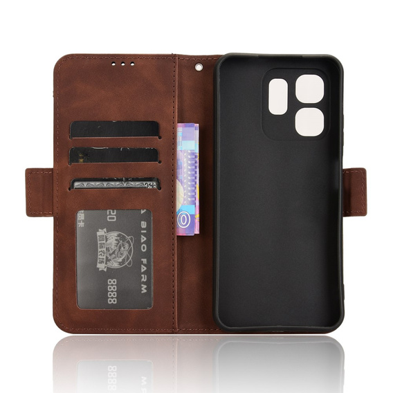 Pattintható tok a Infinix Hot 50i 4G, Card Slot, barna