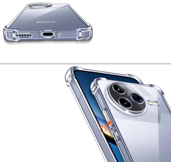 Telefontok a Xiaomi Poco F7 Pro, Dropproof, átlátszó