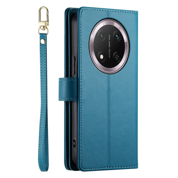 Pattintható tok a Honor Magic 7 Lite, Wallet Zipper Pocket, kék