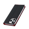 Pattintható tok a iPhone 14 Pro, Litchi Skin Grain, fekete