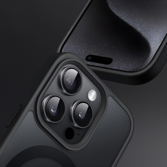 Tok iPhone 16 Pro Max-hoz, MagSafe, ERBORD Matt Case, fekete + képernyőüveg