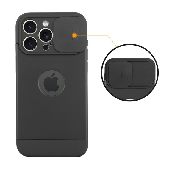 Telefontok a iPhone 15 Pro Max, ERBORD MagProtect Slide Camera, fekete