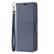 Pattintható tok a Samsung Galaxy A54 5G, Wallet Litchi Magnet, sötétkék