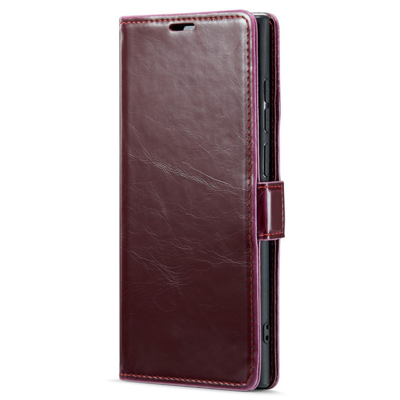 Pattintható tok a Samsung Galaxy S23 Ultra, ERBORD Waxy Wallet, piros