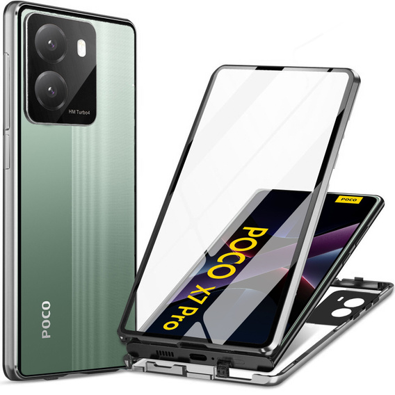 Tok Xiaomi Poco X7 Pro 5G, Magnetic Dual Glass, ezüst