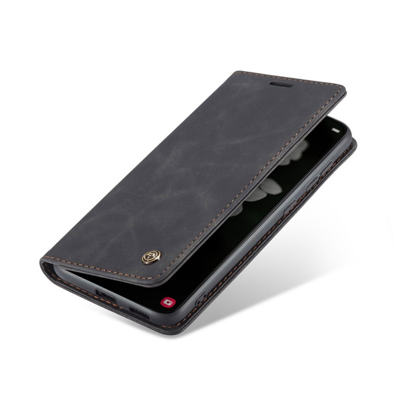 CASEME tok Samsung Galaxy S22+ Plus 5G, Leather Wallet Case, fekete