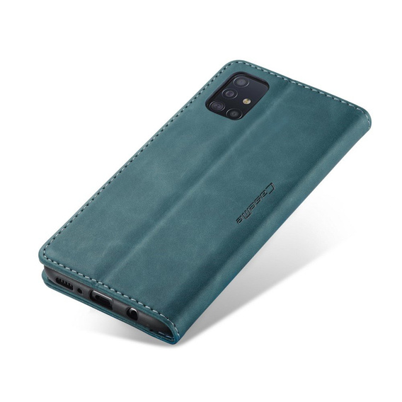 CASEME tok Samsung Galaxy A51, Leather Wallet Case, zöld