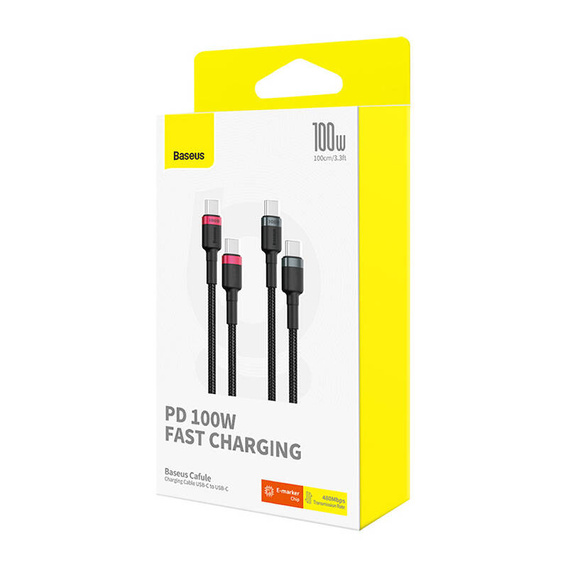 Baseus Cafule USB-C USB-C 100W kábel 1m - 2 darabos készlet
