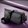Tok CASEME iPhone16e, RFID Leather Wallet, vállpánttal, fekete