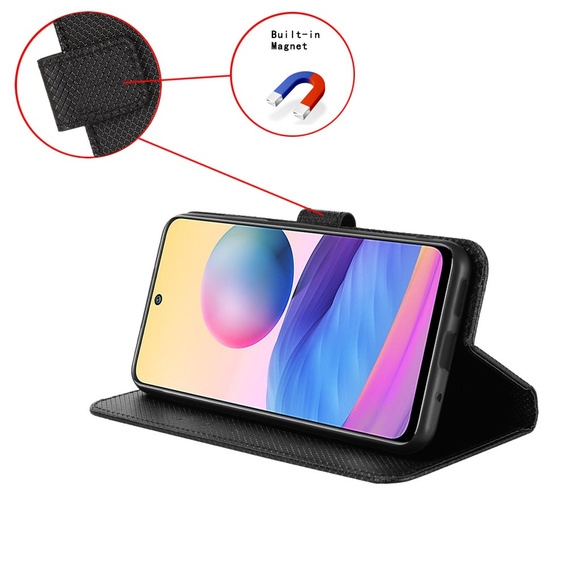 Pattintható tok a Oppo A38 4G / Oppo A18 4G, Wallet Smart Magnet, fekete