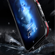 Teletok LUPHIE iPhone 14-hoz, Armor Bumper, fekete / piros